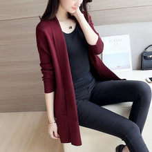 Load image into Gallery viewer, DRL Women's Autumn Winter Long Cardigan Sweater 2019 New Long Sleeve Knitted Cardigan Female Outerwear Coat pocket Sweaters